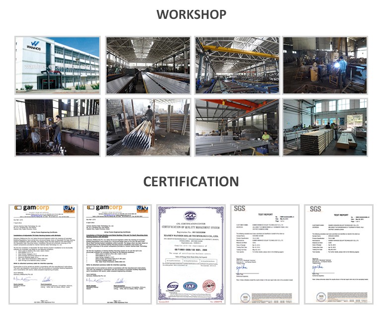 Solar Photovoltaic Pile Ground Mounting System Aluminium Beam Rail Clamp Molding Moldable Adjustable