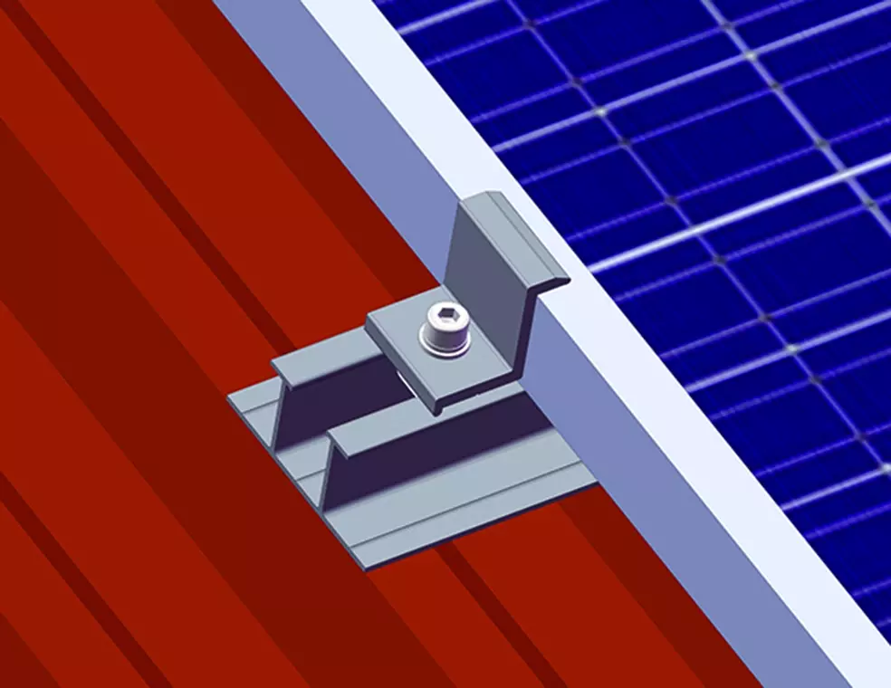 Aluminum slotted rail for Metal roof with Trapezoidal profile Solar mounting system
