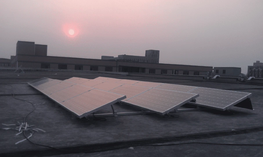 Ballasted Roof Mount Racking Installation Ballasted Roof Mount Racking Installation