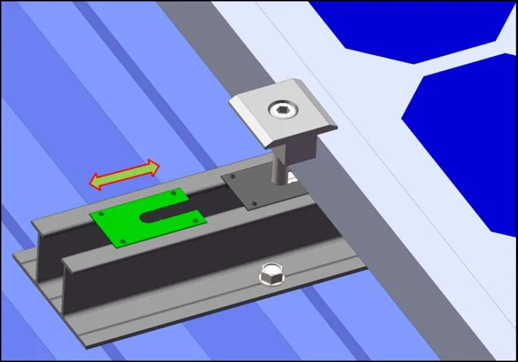 Aluminum Slotted Rail For Metal Roof With Trapezoidal Profile Solar Mounting System