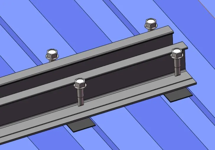 Aluminum Slotted Rail For Metal Roof With Trapezoidal Profile Solar Mounting System