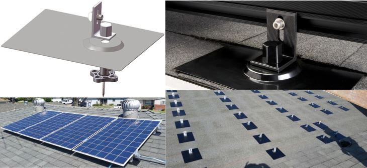 Solar Asphalt Roof Mounting Flashing L Kits